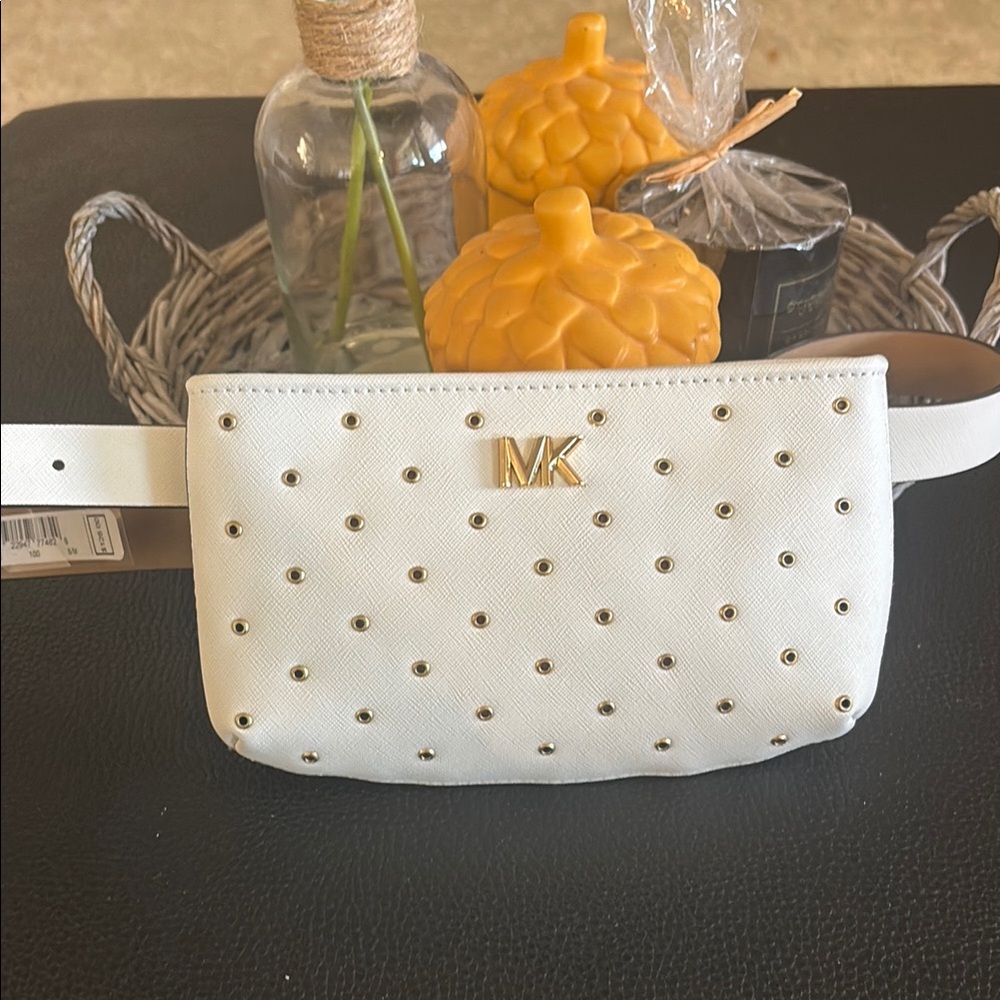 Michael Kors White Studded Belt Bag